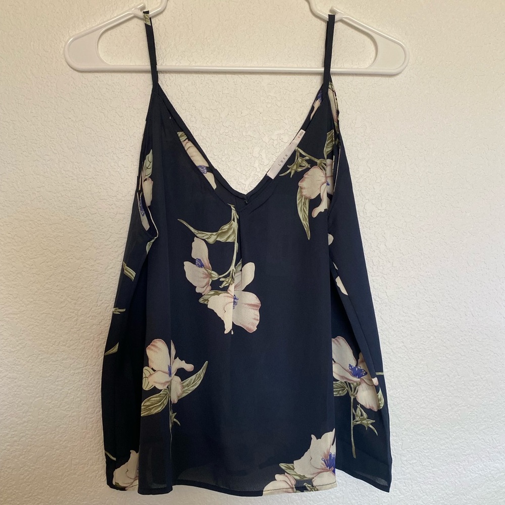 Blue floral tank